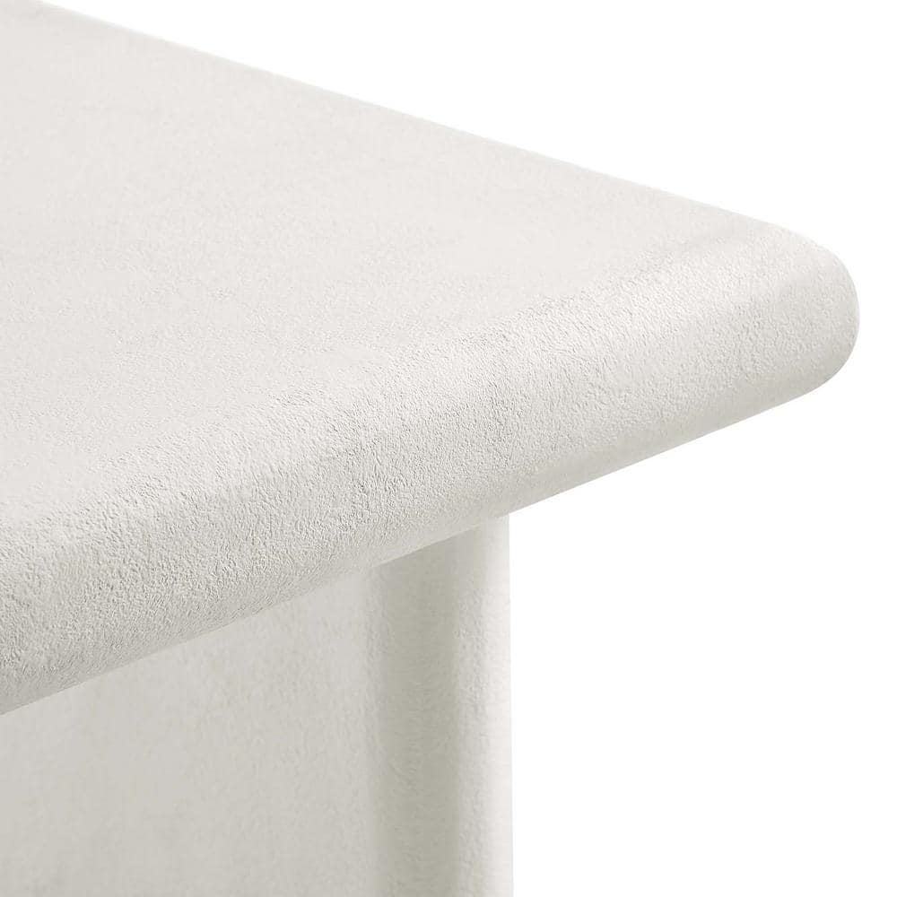 White Concrete Textured MDF Mango Wood Coffee Table