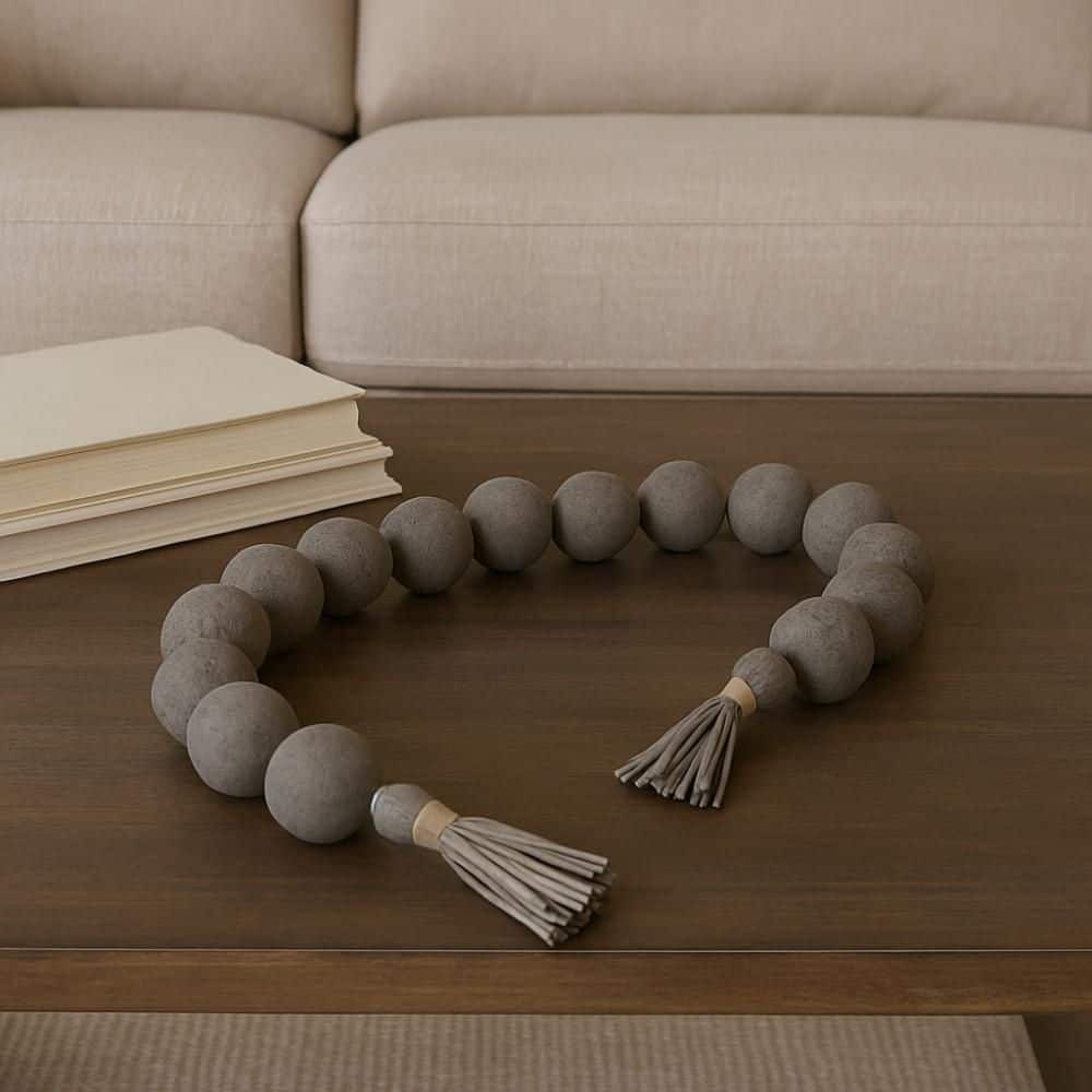 3 in. Ivory Ecomix Cement Round Beaded Garland price history on PriceWatchPro