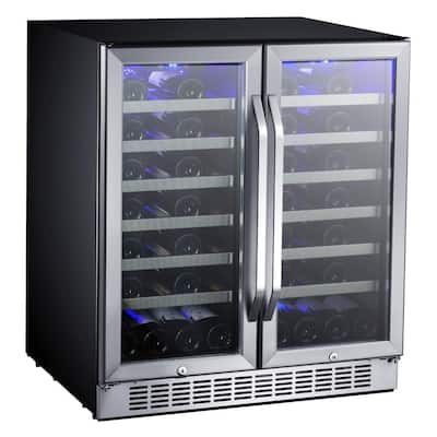 Transcend 15 in. 25-Bottle Seamless Stainless Steel Single Door Single Zone  Built-In Wine Cooler