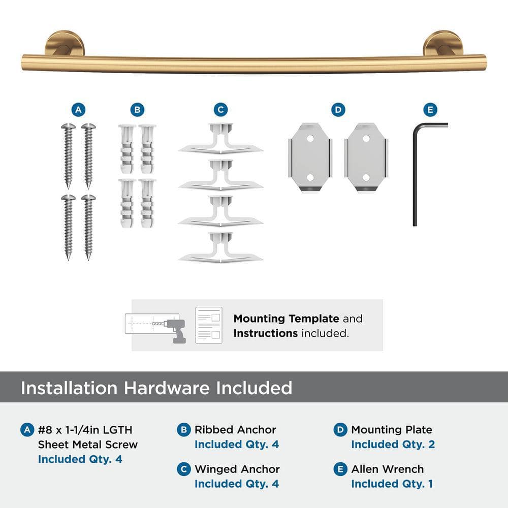 Champagne Bronze 21'' Stainless Steel Wall Mounted Towel Bar