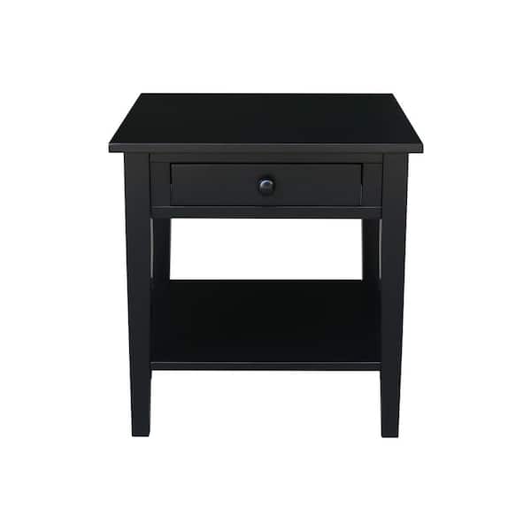 International Concepts Spencer Black Solid Wood 25 in. H End Table