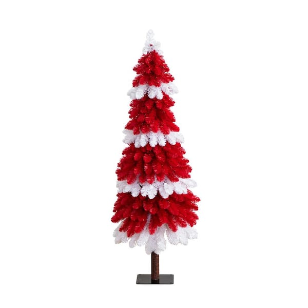 Nearly Natural 5 ft. Pre-Lit Artificial Peppermint Christmas Tree with 150 Microdot LED Lights