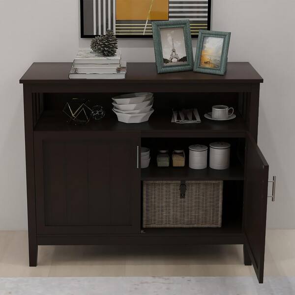 39.96-in W x 15.75-in D x 34.06-in H in Brown Assemble Upper Diagonal Kitchen Cabinet with 2 Doors for Dining Room