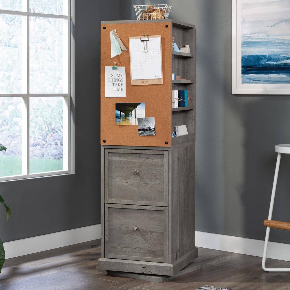 Mystic Oak Adjustable Craft Tower with White Shelves