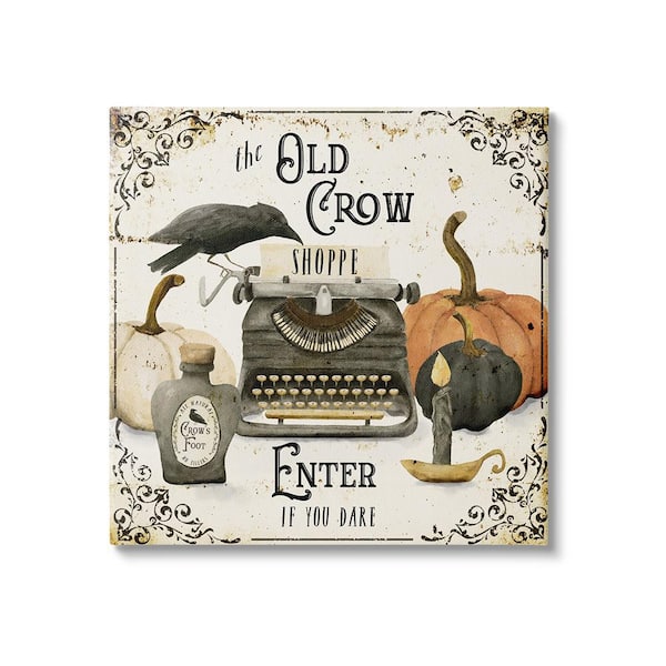 Stupell Industries Vintage Old Crow Shoppe by Deane Beesley 1-Piece Unframed Graphic Print Typography Poster Art Print 36 in. x 36 in.