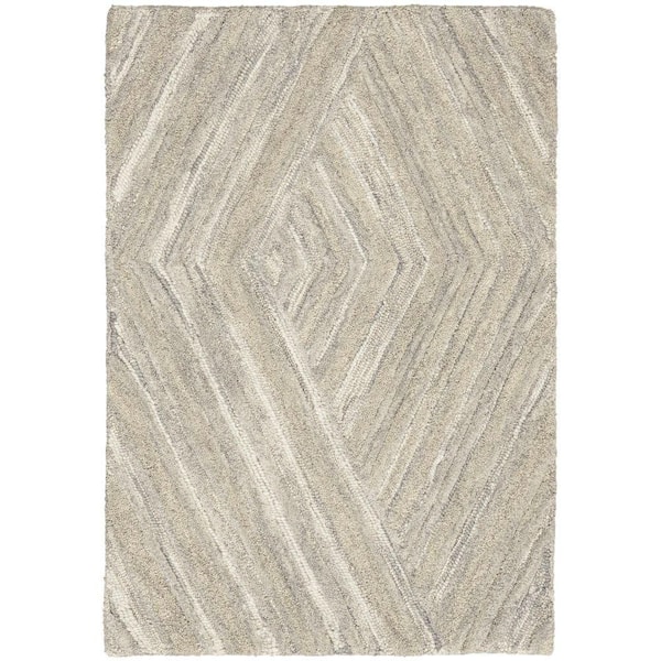 Nourison Graceful Grey 4 ft. x 6 ft. Geometric Contemporary Area Rug