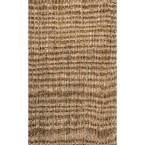 Biot Traditional Rustic Handwoven Jute Solid Natural 8 ft. x 10 ft. Area Rug
