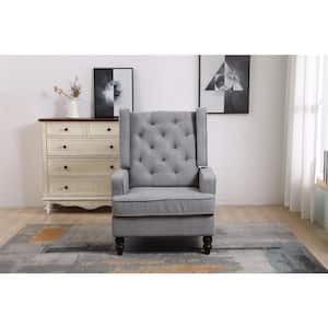 Light Gray Mid Century Upholstered Arm Chair