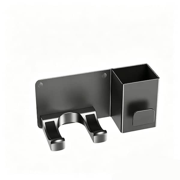 Bathroom Hair Tool Organizer, Wall Mounted in Black