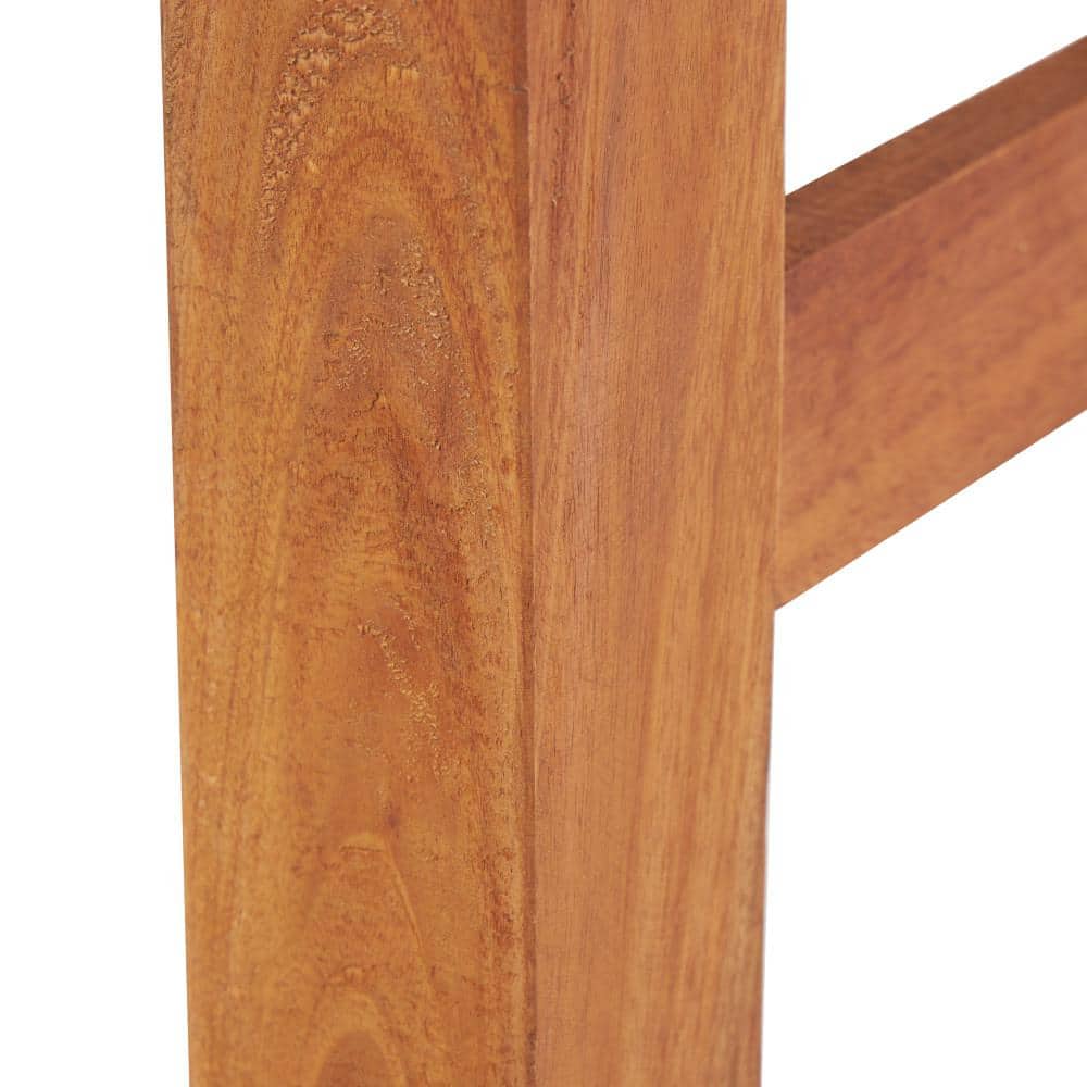Rustic Trestle-Legged Pale Brown Wood Storage Bench