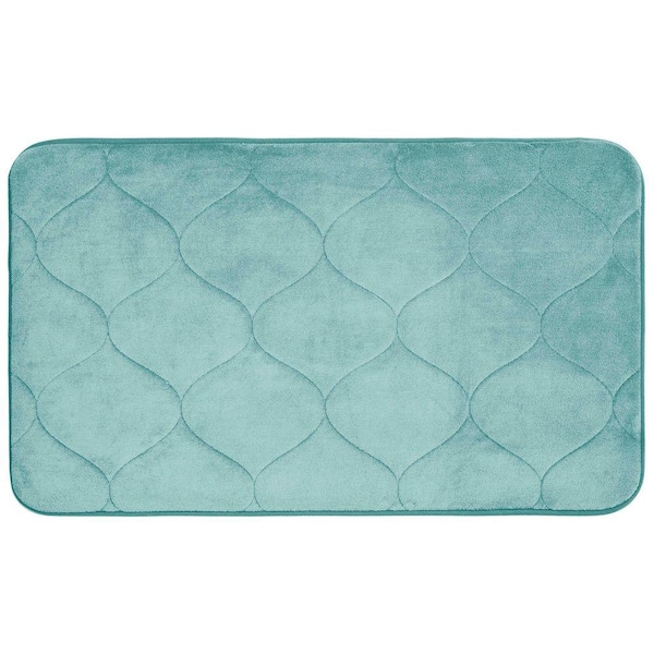 BounceComfort Palace Aqua 20 in. x 34 in. Memory Foam Bath Mat