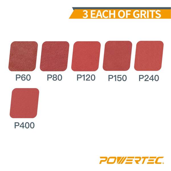 POWERTEC 4 in. x 36 in. 60/80/120/150/240/400-Grit Aluminum Oxide