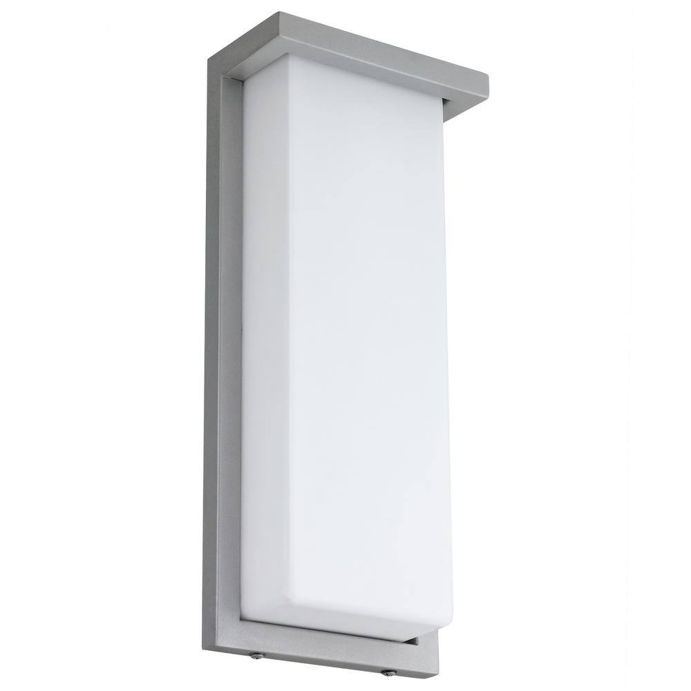 Sunlite 1-Light 14 in. Silver Integrated LED Modern Rectangular Indoor ...