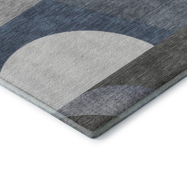Mayfield Premium Machine Washable Abstract AMF1667 Gray 9 ft. x 12 ft. Area Rug