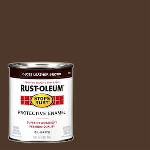 1 qt. Protective Enamel Gloss Leather Brown Interior/Exterior Paint
