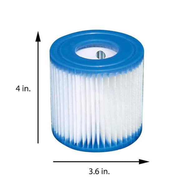 12 ft. x 120 in. Round Type H Replacemant Filter Cartridge (6), Cleaning Kit and Inflatable Pool Cover, 1.2 lbs.