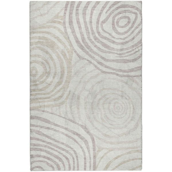 Dream Shag Premium Machine Washable Abstract ADS765 Ivory 10 ft. x 14 ft. Area Rug