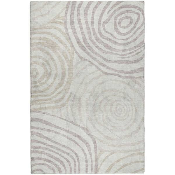 Dream Shag Premium Machine Washable Abstract ADS765 Ivory 5 ft. x 7 ft. 6 in. Area Rug