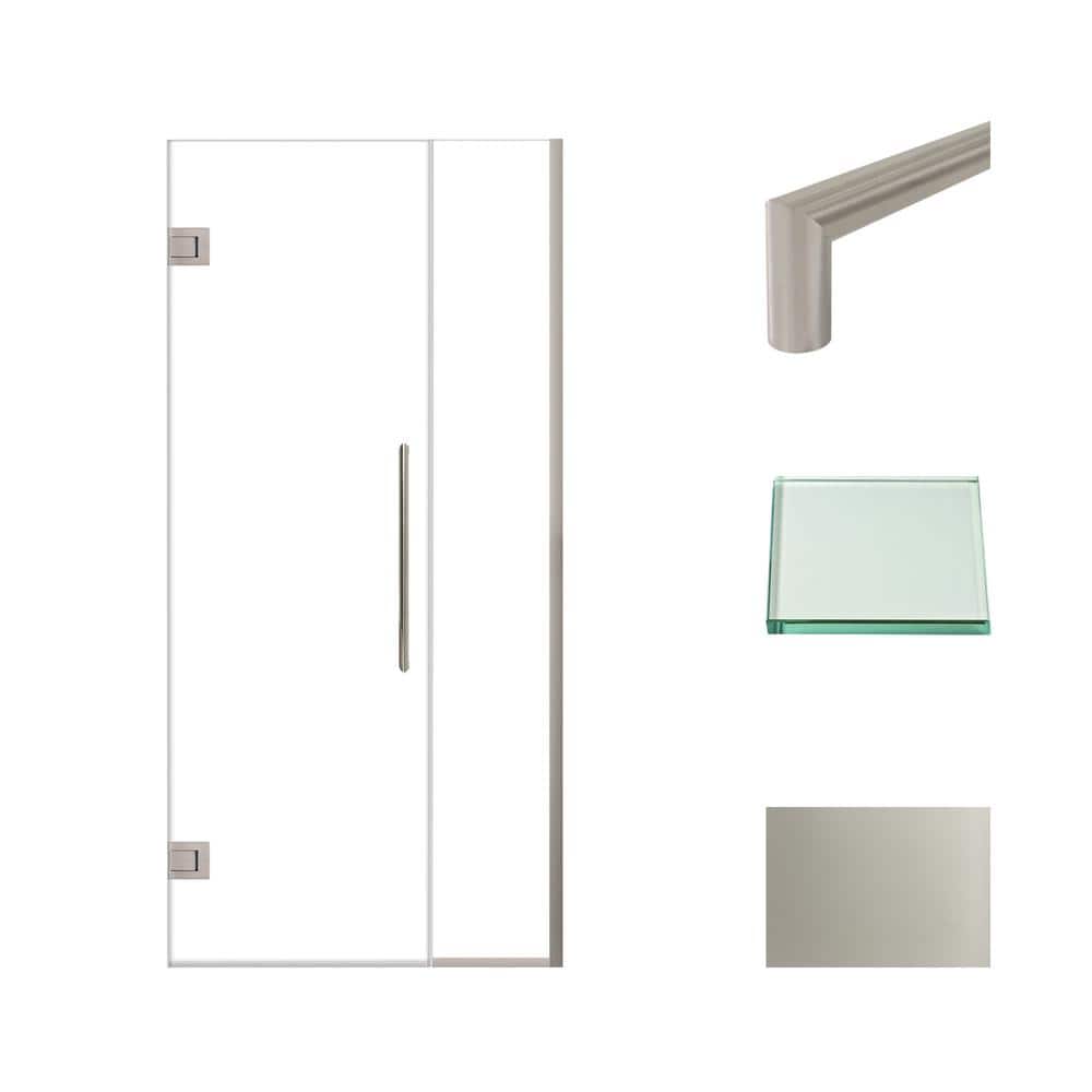 Elizabeth 36" x 76" Stainless Steel Frameless Shower Door with Clear Glass
