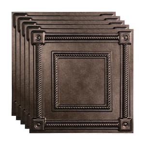 Coffer 2 ft. x 2 ft. Smoked Pewter Lay-In Vinyl Ceiling Tile (20 sq. ft.)