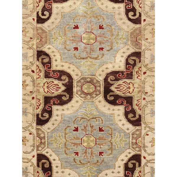 Shirvan Light Blue/Ivory 2.9 ft. x 10 ft. Geometric Runner Rugs