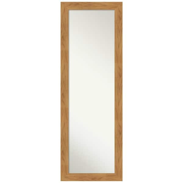 Amanti Art Carlisle Blonde 18 in. x 52 in. Modern Rectangle Full Length Brown Framed On the Door Mirror