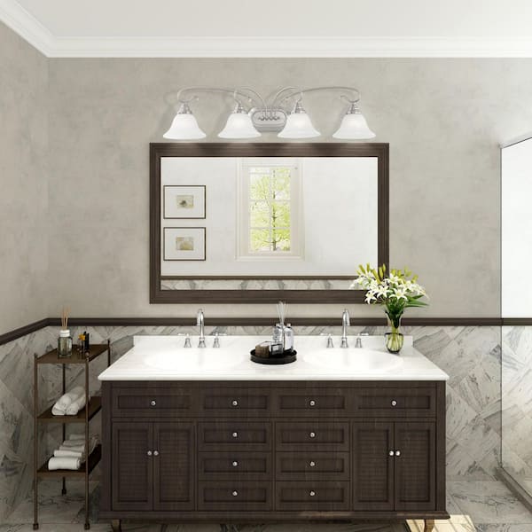 Garrett 4 Light Brushed Nickel Bath Vanity Light