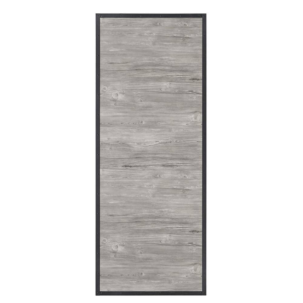 33 in. x 84 in. Shack Barn Metal Frame and Vinyl Wood Look Interior Door Sl