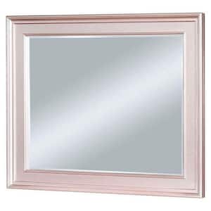 64 in. W x 38.5 in. H Wooden Frame Pink Wall Mirror