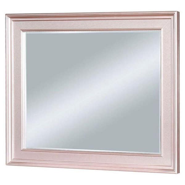 Benjara 1.75 in. W x 38.5 in. H Wooden Frame Pink Wall Mirror