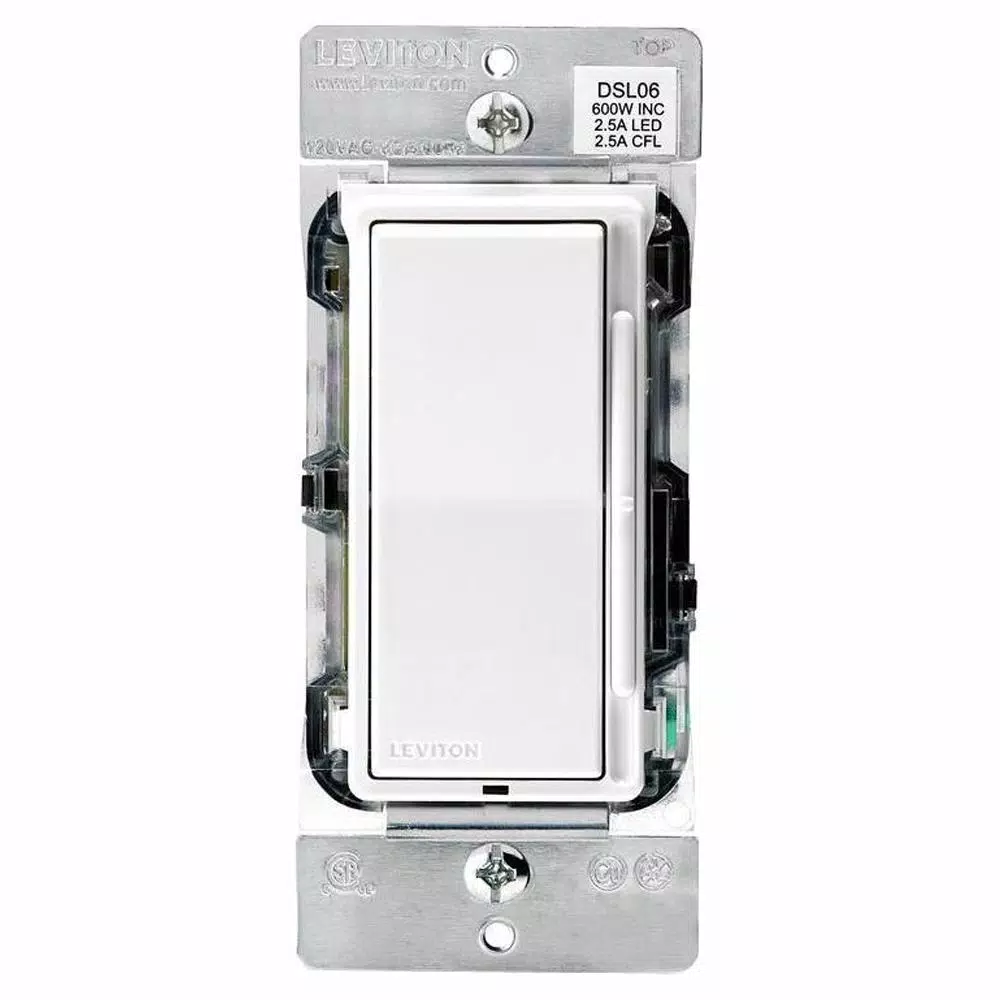 Leviton Decora 600Watt SinglePole/3Way Universal Rocker Slide Dimmer