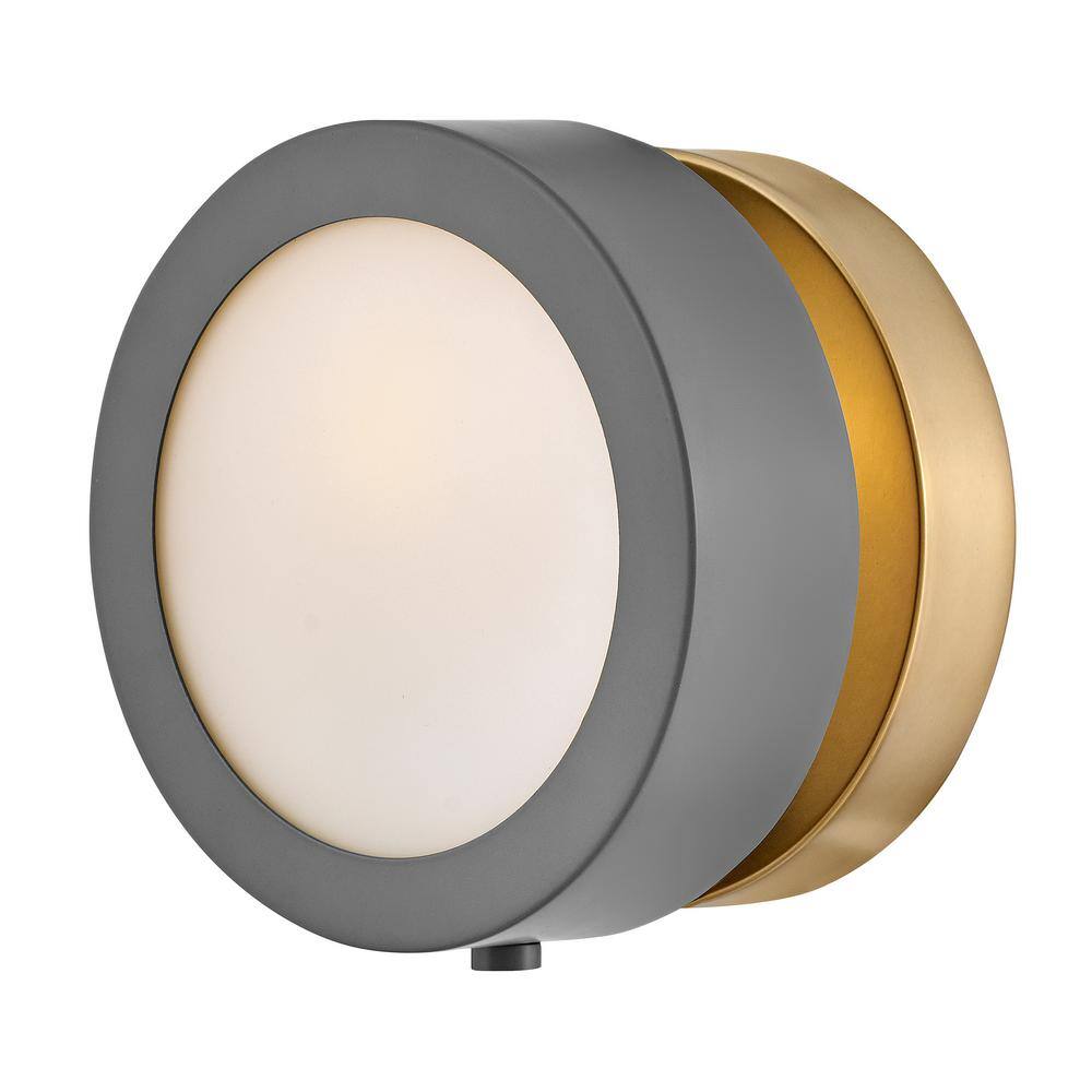 Dark Matte Grey and Brass Dimmable LED Wall Sconce