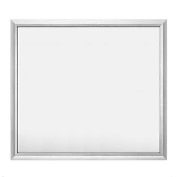 40 in. W x 36 in. H Rectangular Aluminum Alloy Framed and Tempered Glass Wall Bathroom Vanity Mirror in Brushed Silver