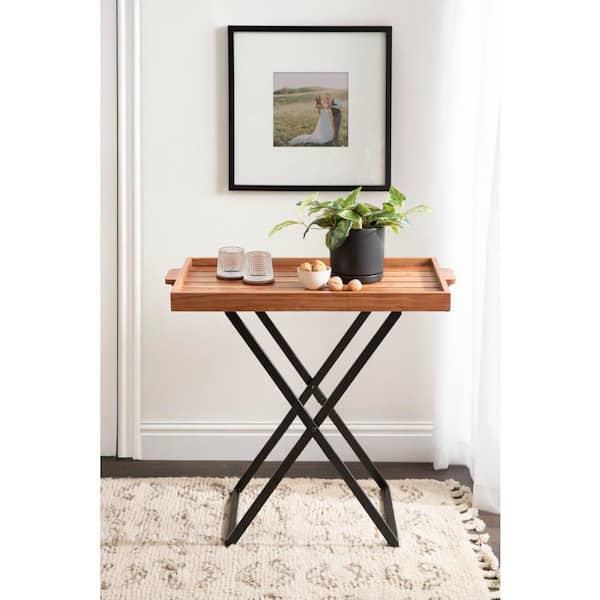 Kate and Laurel Monaco 30 Natural Rectangle Solid Wood End