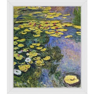 Drifting Water Lilies (Luxury Line) by Claude Monet Galerie White Framed Nature Oil Painting Art Print 24 in. x 28 in.