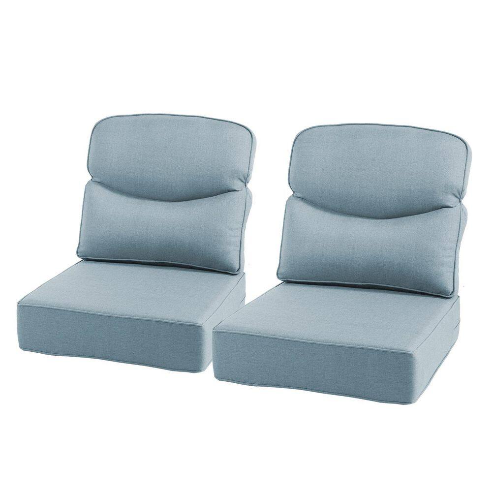 22 in. x 24 in. x 6 in. 4-Piece Olefin Deep Thick Seating Outdoor Lounge Chair Sofa Replacement Cushion in Baby Blue price history on PriceWatchPro