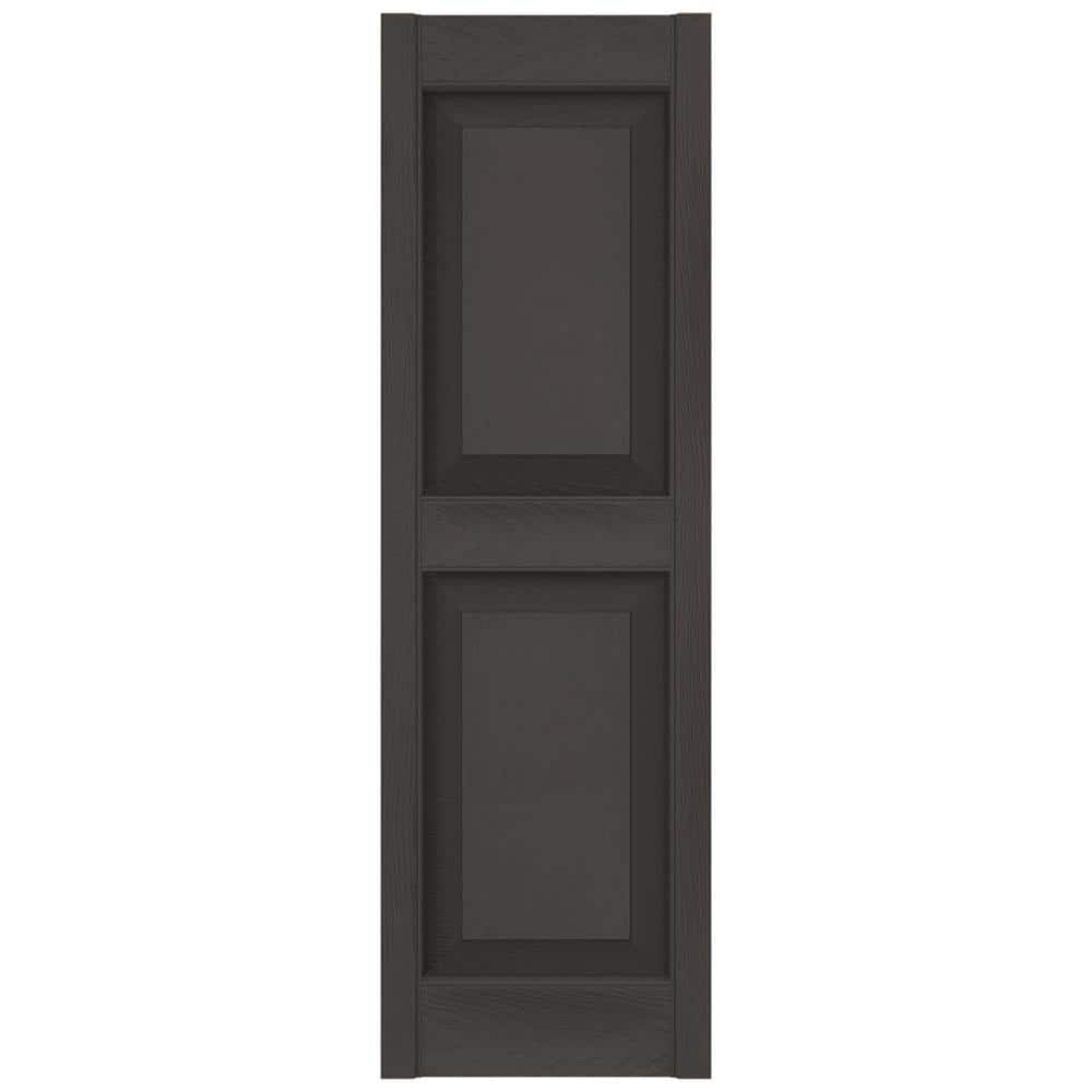 Tuxedo Grey 33"H Vinyl Raised Panel Shutters, Pair