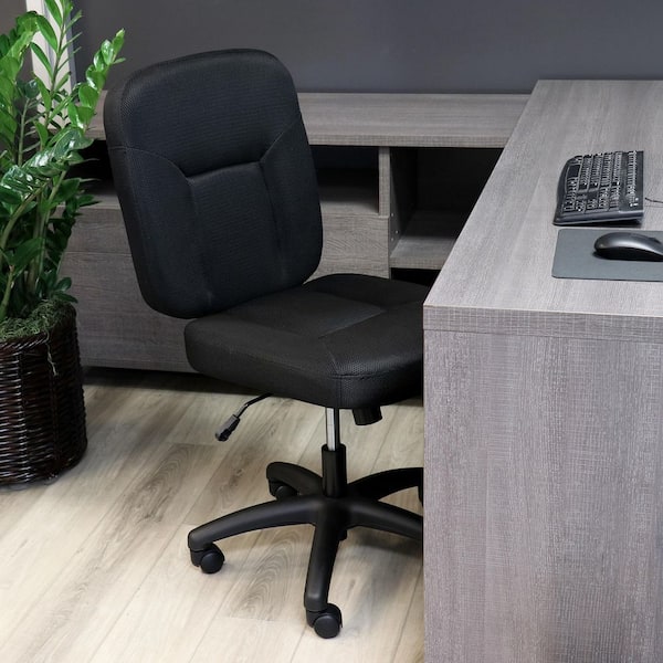 Fabric Adjustable Height Office Chair in Black