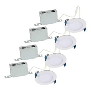 4 in. Selectable CCT Use in New Construction/Remodel/Retrofit Installation, Integrated LED Can Less Downlight, 4-Pack