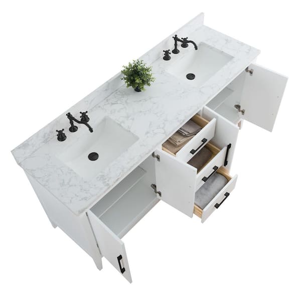marble♡ Vanity Art 72 in. W x 22 in. D x 34 in. H Double Sink