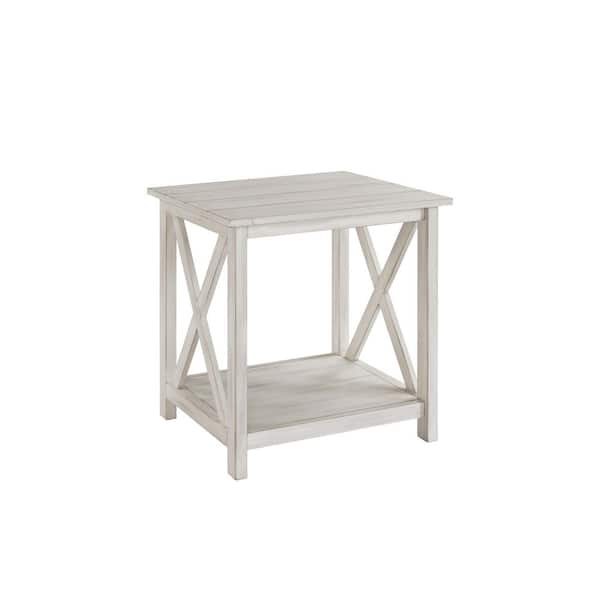 rustic white washed end tables