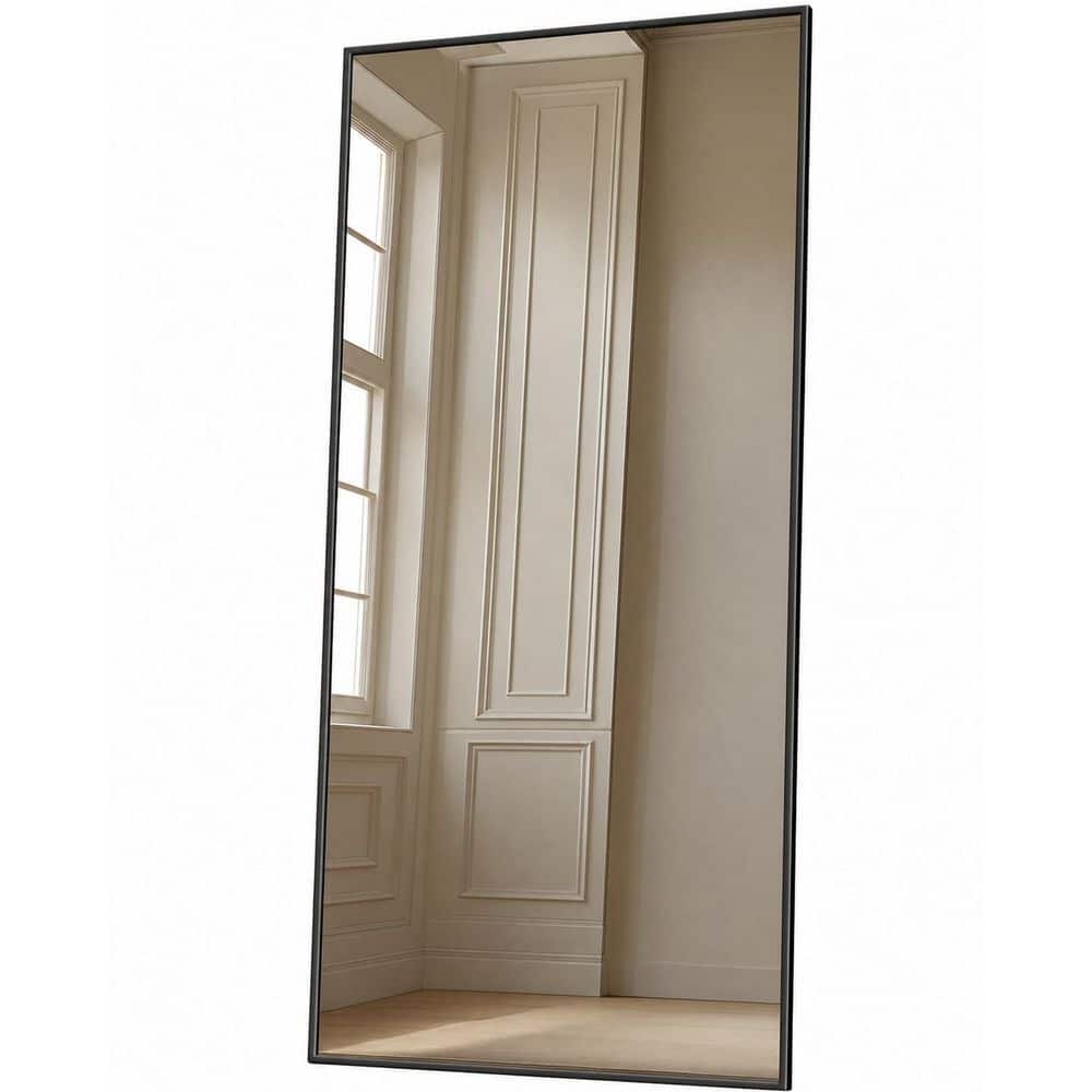 28 in. W x 71 in. H Black Rectangle Full Length Floor Mirror with Stand and Aluminum Alloy Frame price history on PriceWatchPro