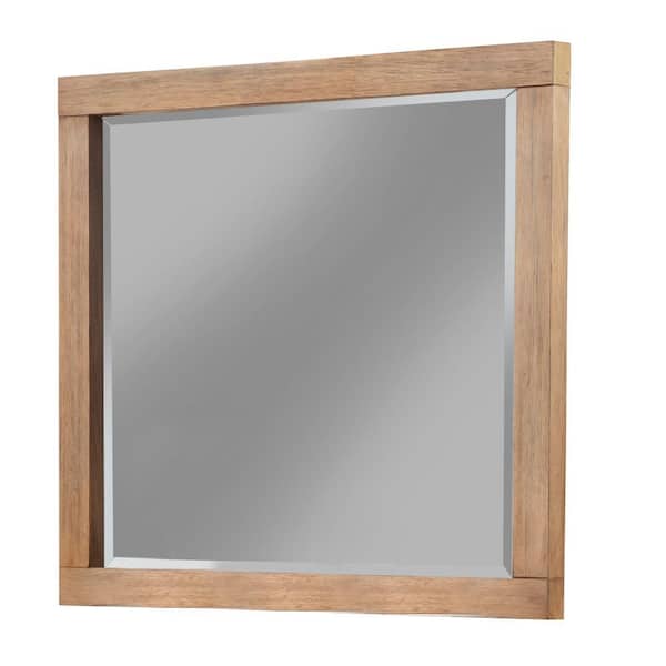 Benjara 2 in. x 37 in. Rectangular Wooden Frame Brown Wall Mirror BM230761 - The Home Depot