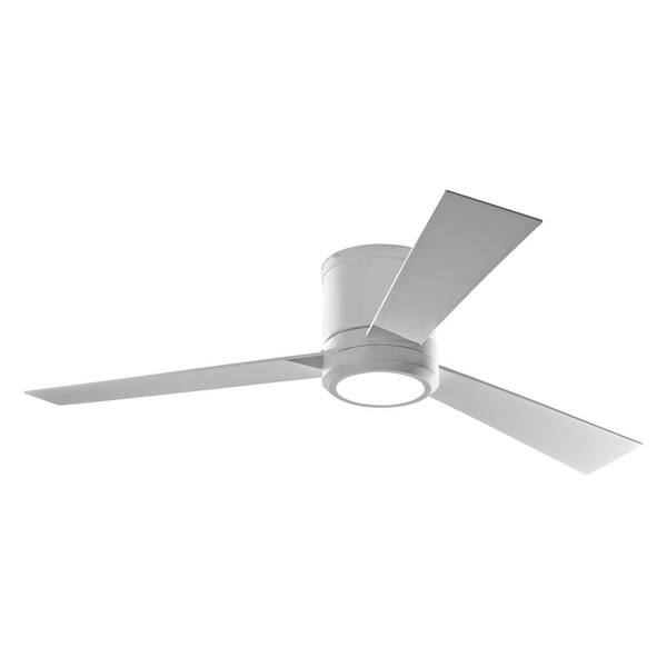 Monte Carlo Clarity 52 In Led Indoor, White Flush Mount Ceiling Fan With Remote Control