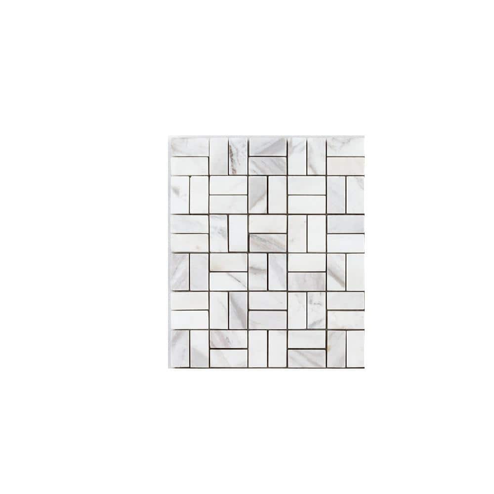 Take Home Tile Sample - Blissful Volakas White 4 in. x 4 in. Parquet Honed Marble Wall and Floor Mosaic Tile price history on PriceWatchPro