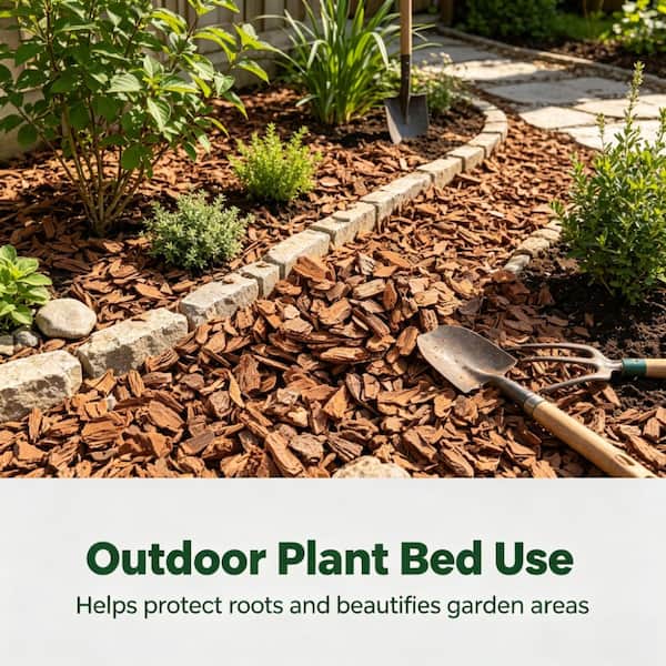 SANDTON GEWN LLC 18 Quarts Organic Pine Bark Garden Wood Mulch,for
