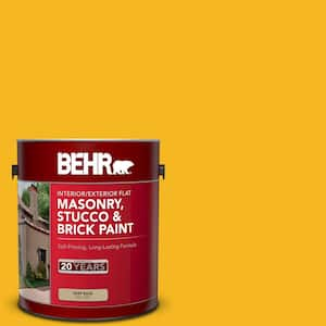 1 gal. Home Decorators Collection #HDC-MD-02A Yellow Groove Flat Interior/Exterior Masonry, Stucco and Brick Paint