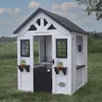 Sweetwater White Outdoor All Cedar Wooden Playhouse with Kitchen