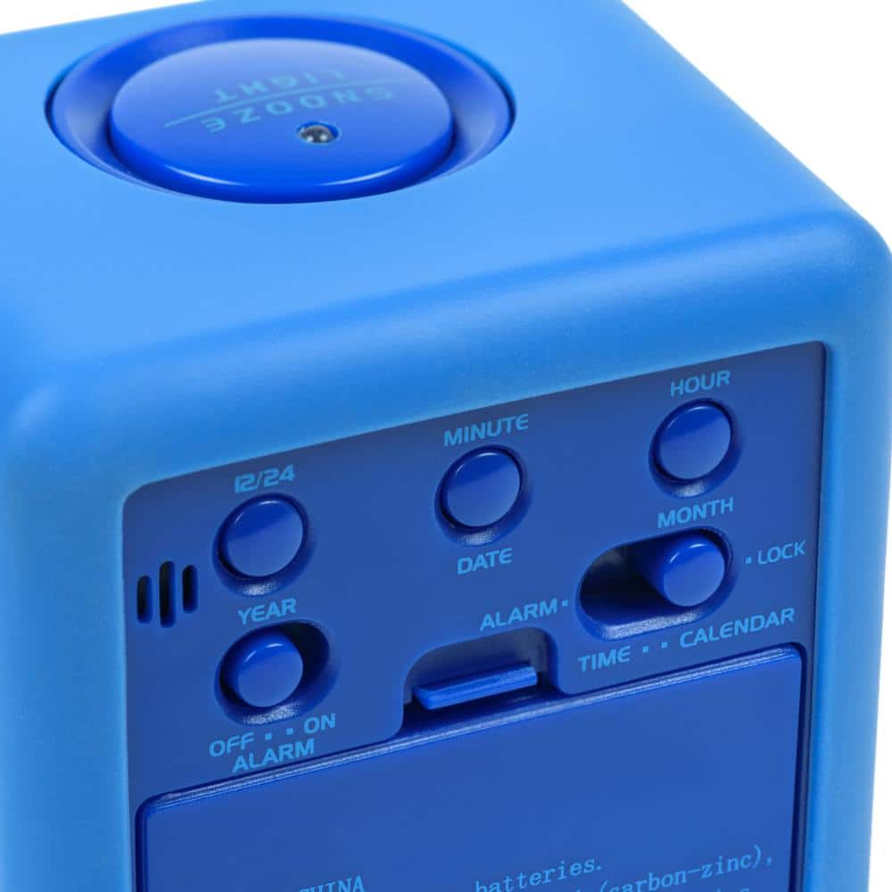 Blue Soft Cube LCD Alarm Clock with Smart Light