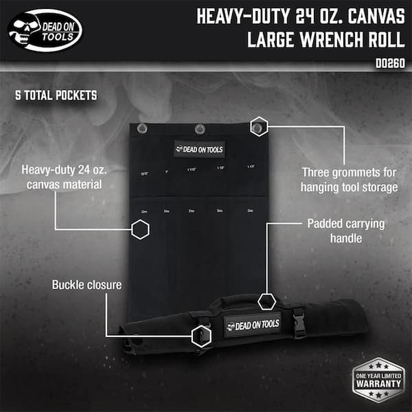 20.5 in. Heavy-Duty 24 oz. Canvas Large Wrench Tool Roll